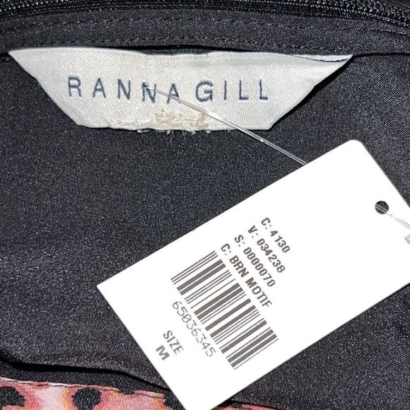 NWT Ranna Gill Anthropologie Floral Cutouts Leopard Print Midi Dress Medium - Picture 11 of 13